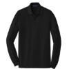 Custom Port Authority EZCotton Long Sleeve Polo. Black