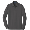 Custom Port Authority EZCotton Long Sleeve Polo. Sterling Grey