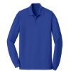 Custom Port Authority EZCotton Long Sleeve Polo. True Royal Blue