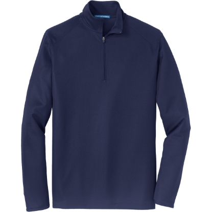 Custom Port Authority Pinpoint Mesh 1/2-Zip. True Navy Blue