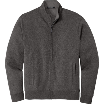 Custom Port Authority Interlock Full-Zip. Char He/MH Gry