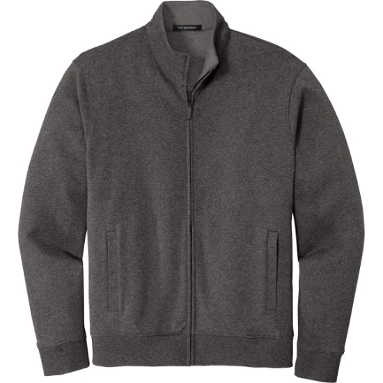 Custom Port Authority Interlock Full-Zip. Char He/MH Gry