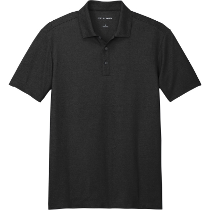 Custom Port Authority Fine Pique Blend Polo Black Heather
