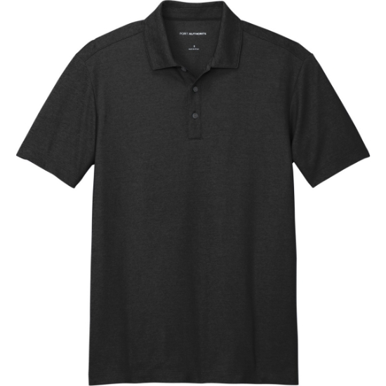 Custom Port Authority Fine Pique Blend Polo Black Heather