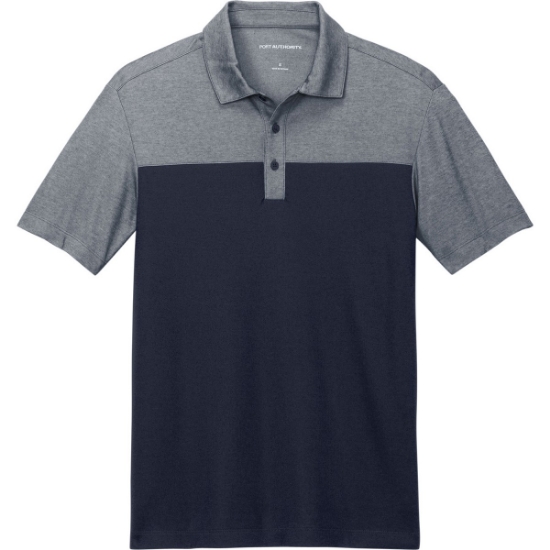 Custom Port Authority Fine Pique Blend Blocked Polo RvBN/RvBNH