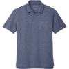 Custom Port Authority C-FREE Cotton Blend Pique Pocket Polo Navy Blue Heather