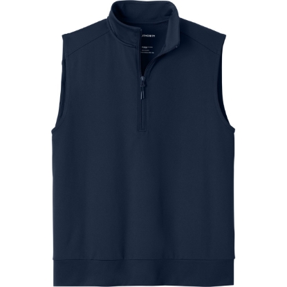 Custom Port Authority C-FREE Double Knit 1/4-Zip Vest True Navy Blue