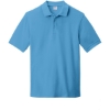 Custom Port & Co Combed Ring Spun Pique Polo. Aquatic Blue