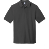 Custom Port & Co Combed Ring Spun Pique Polo. Charcoal Gray