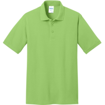 Custom Port & Co Core Blend Pique Polo. Lime