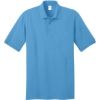 Custom Port & Co Core Blend Jersey Knit Polo. Aquatic Blue
