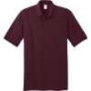 Custom Port & Co Core Blend Jersey Knit Polo. Athletic Maroon Red