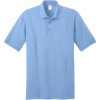 Custom Port & Co Core Blend Jersey Knit Polo. Light Blue