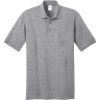 Custom Port & Co Core Blend Jersey Knit Pocket Polo. Athletic Heather Gray