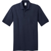 Custom Port & Co Core Blend Jersey Knit Pocket Polo. Deep Navy Blue