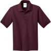 Custom Port & Co Youth Core Blend Jersey Knit Polo. Athletic Maroon Red