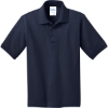 Custom Port & Co Youth Core Blend Jersey Knit Polo. Deep Navy Blue