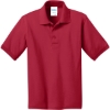 Custom Port & Co Youth Core Blend Jersey Knit Polo. Red
