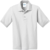 Custom Port & Co Youth Core Blend Jersey Knit Polo. White