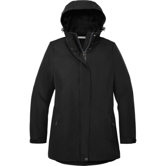 Custom Port Authority Womens All-Weather 3-in-1 Jacket Black