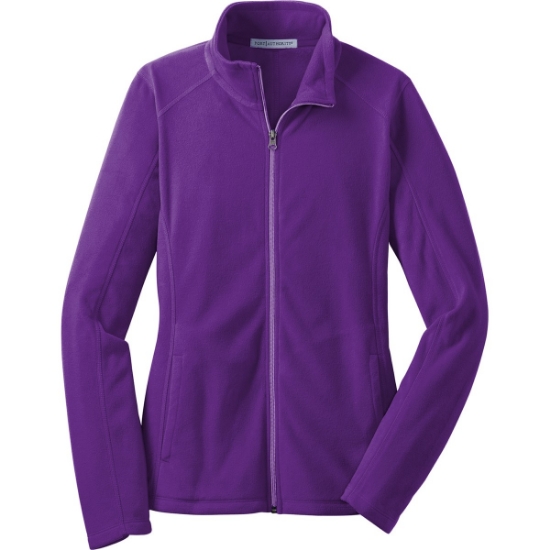 Custom Port Authority Womens Microfleece Jacket. Amethyst Purple