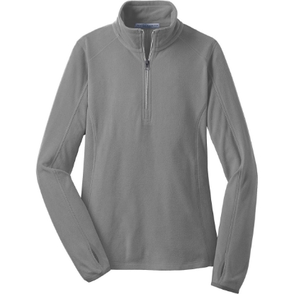 Custom Port Authority Womens Microfleece 1/2-Zip Pullover. Pearl Grey
