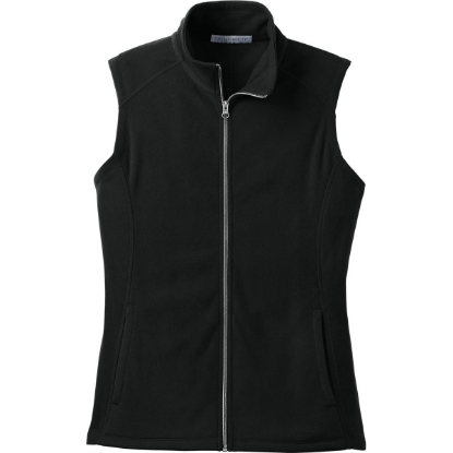 Custom Port Authority Womens Microfleece Vest. Black