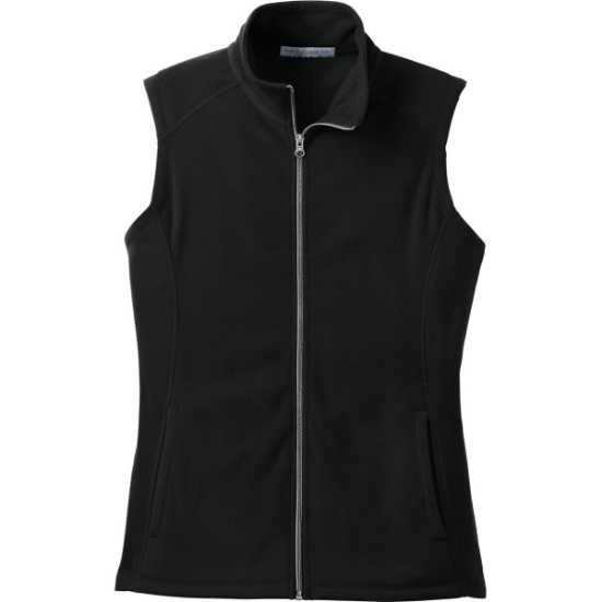Custom Port Authority Womens Microfleece Vest. Black