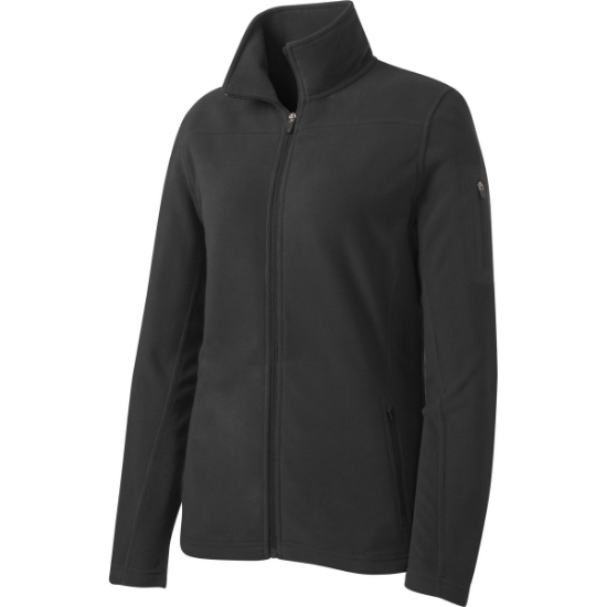 Custom Port Authority Womens Summit Fleece Full-Zip Jacket. Black/Black