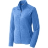 Custom Port Authority Womens Heather Microfleece Full-Zip Jacket. Light Royal Blue Heather