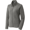 Custom Port Authority Womens Heather Microfleece Full-Zip Jacket. Pearl Grey Hea