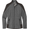 Custom Port Authority Womens Grid Fleece Jacket. Gray Smoke Heather/Gray Smoke