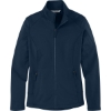 Custom Port Authority Womens Grid Fleece Jacket. River Blue Navy