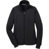 Custom Port Authority Womens Slub Fleece Full-Zip Jacket. Black