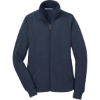 Custom Port Authority Womens Slub Fleece Full-Zip Jacket. Navy Blue