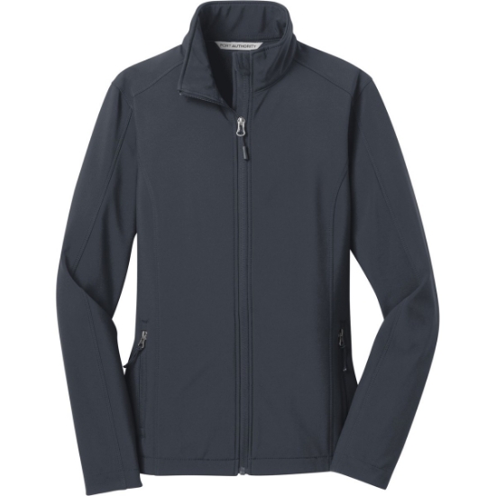 Custom Port Authority Womens Core Soft Shell Jacket. Battleship Gray