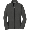 Custom Port Authority Womens Core Soft Shell Jacket. Black Charcoal Heather