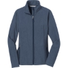 Custom Port Authority Womens Core Soft Shell Jacket. Navy Heather Blue