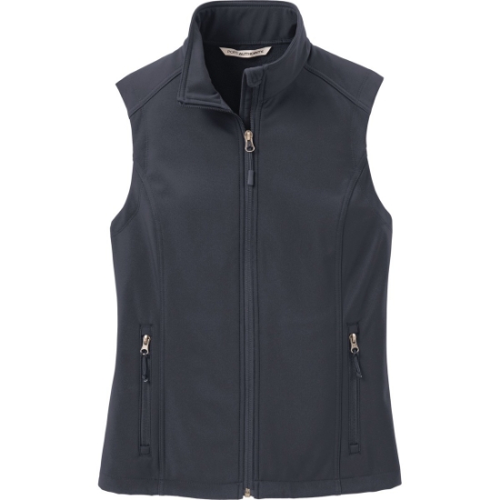 Custom Port Authority Womens Core Soft Shell Vest. Batlshp Grey