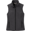 Custom Port Authority Womens Core Soft Shell Vest. Black Charcoal Heather Gray