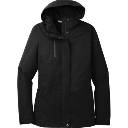 Custom Port Authority Womens All-Conditions Jacket. Black