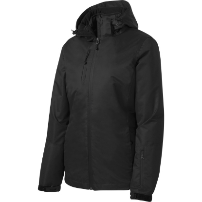 Custom Port Authority Womens Vortex Waterproof 3-in-1 Jacket. Black/Black
