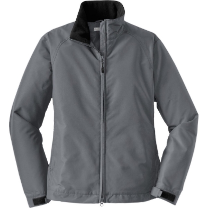 Custom Port Authority Womens Challenger Jacket. Steel Gray/True Black