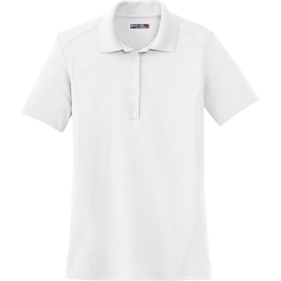 Custom Sport-Tek Womens Dry Zone Raglan Accent Polo. White