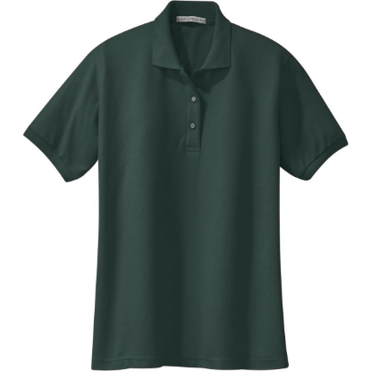 Custom Port Authority Womens Silk Touch Polo. Dark Green