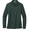 Custom Port Authority Womens Silk Touch Long Sleeve Polo. Dark Green
