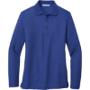 Custom Port Authority Womens Silk Touch Long Sleeve Polo. Royal Blue