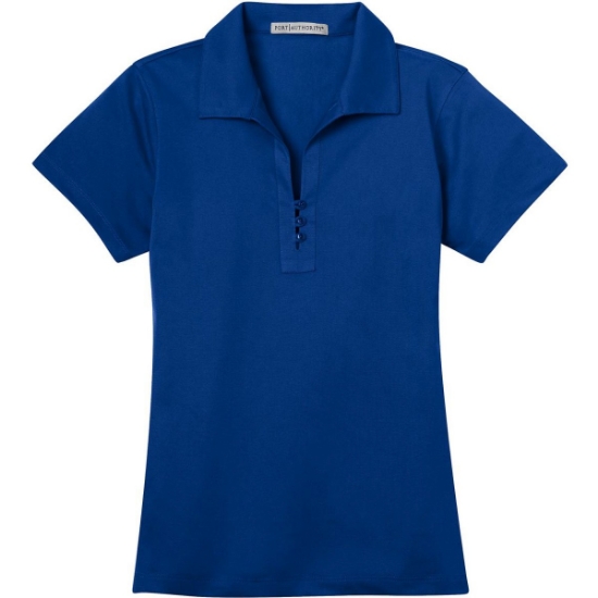 Custom Port Authority Womens Tech Pique Polo. Bright Royal Blue
