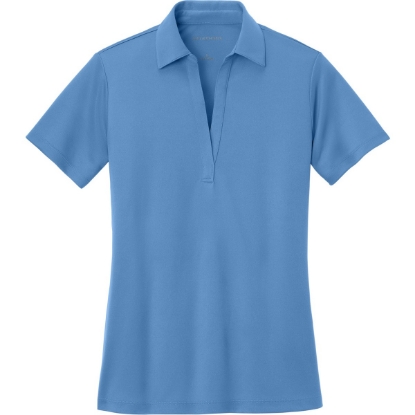 Custom Port Authority Womens Silk Touch Performance Polo. Carolina Blue