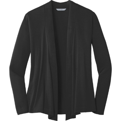 Custom Port Authority Womens Concept Open Cardigan. Black